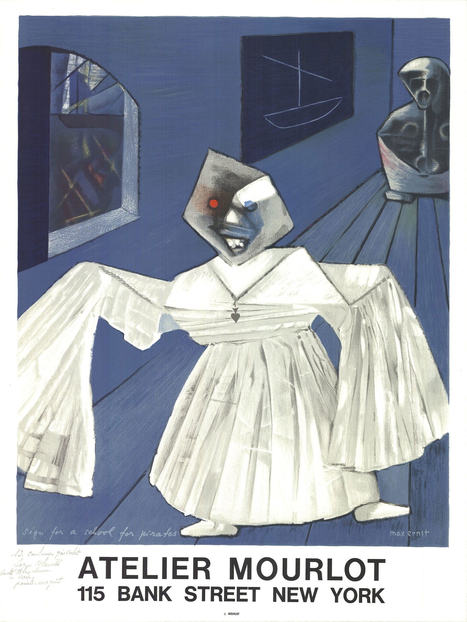 Max Ernst - Sign for a School for Pirates - 1970 Lithograph 28" x 21" (1 of 3)