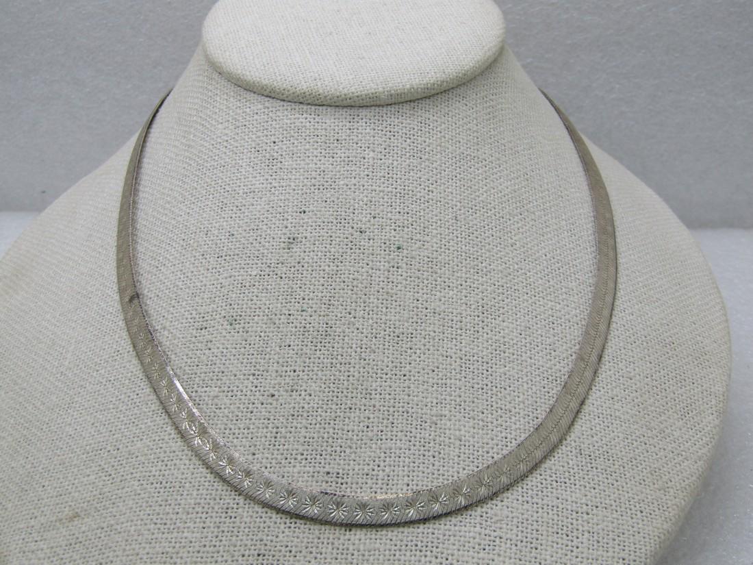 Vintage Sterling Herringbone Necklace, 5.5mm, Reversible, Unisex, 1980's (1 of 7)