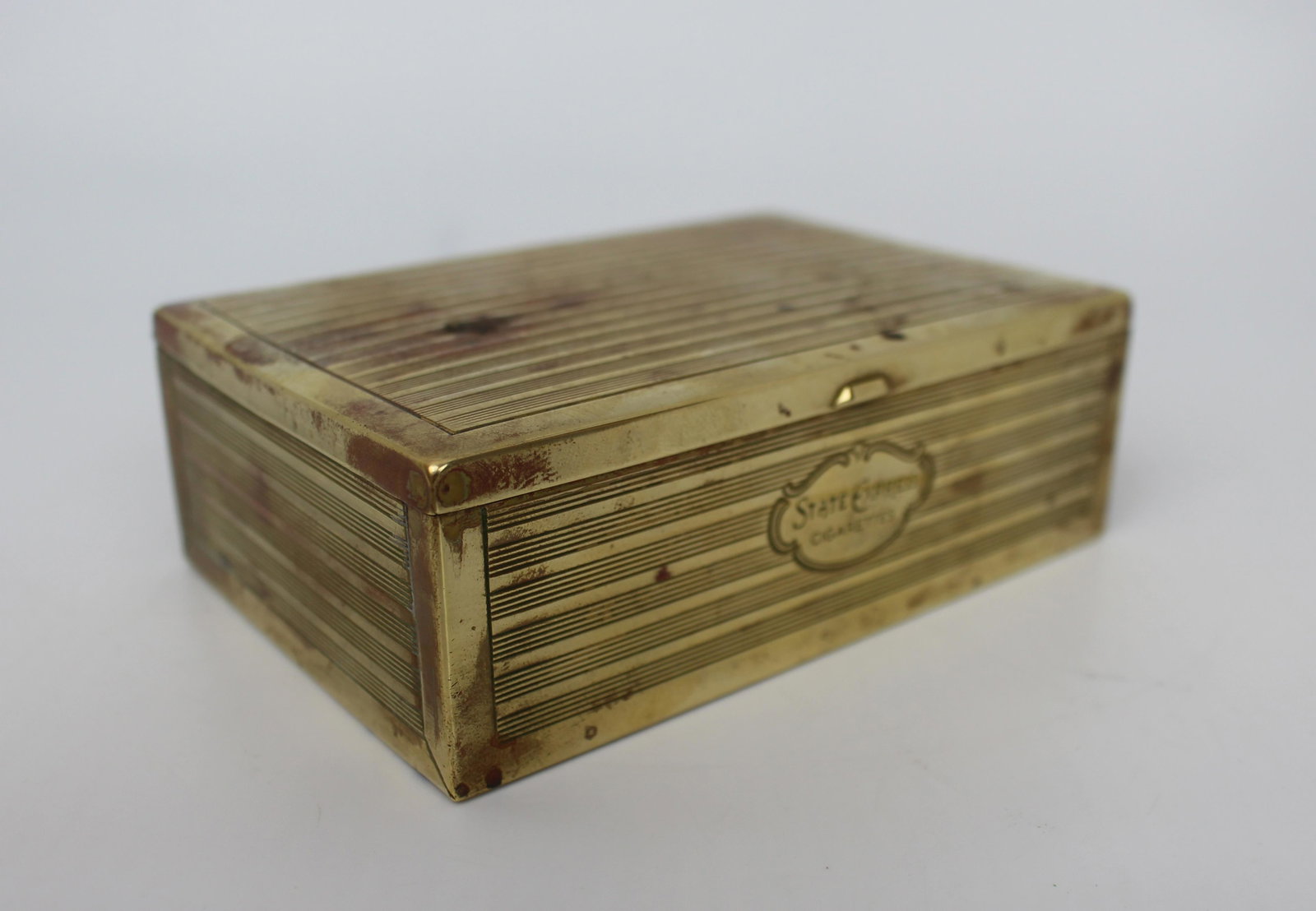state express cigarettes box Vintage Brass State Express Cigarettes Box