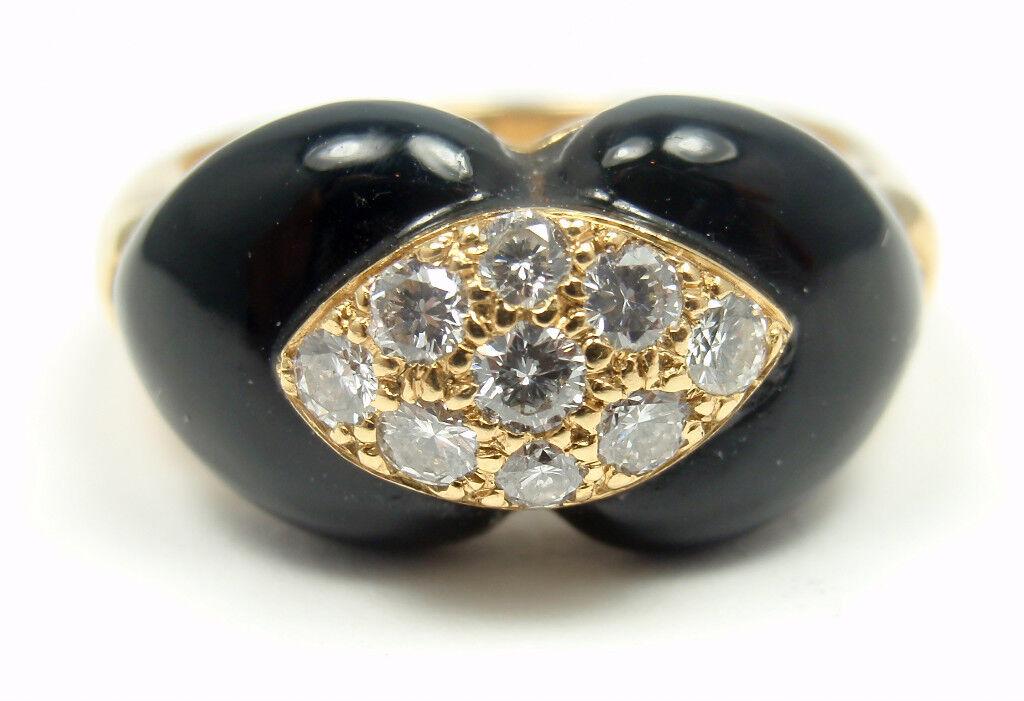 VAN CLEEF & ARPELS VCA 18K GOLD DIAMOND BLACK ONYX RING (1 of 8)