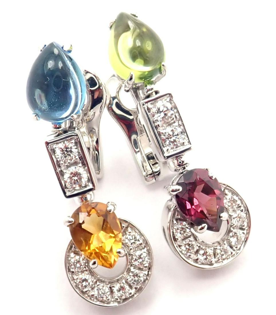 Bulgari Bulgari Allegra 18k Gold Diamond Peridot Topaz Citrine Earrings (1 of 10)