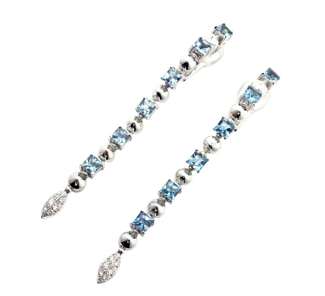 Bulgari Bvlgari Lucea 18k White Gold Diamond Aquamarine Long Drop Earrings: Bulgari Bvlgari Lucea 18k White Gold Diamond Aquamarine Long Drop Earrings Bulgari Bvlgari Lucea 18k White Gold Diamond Aquamarine Long Drop Earrings Product Description About This Piece: Metal: 18k W