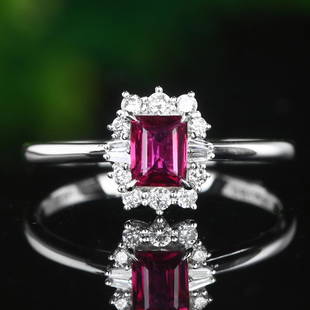 18K White Gold 0.645 CTW Ruby & Diamond Ring: Title: 18K White Gold 0.645 CTW Ruby & Diamond Ring Additional Information: Ref:5681 Gold Content:18K White Gold For people:Women Weight of Item:1.99grams Ring Size:7.25US/8.8*7.5*5mm Main Gemstone:Ru