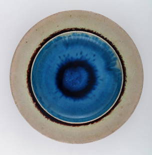 K&#228;hler, Denmark, glazed stoneware dish 1960 s.: K&#228;hler, Denmark, glazed stoneware dish 1960 s. Designed by Nils K&#228;hler. Turquoise glaze. 31 cm. in diameter. 5,5 cm. high. Stamped. In perfect condition. Reserve: $175.00 Shipping: Domestic: