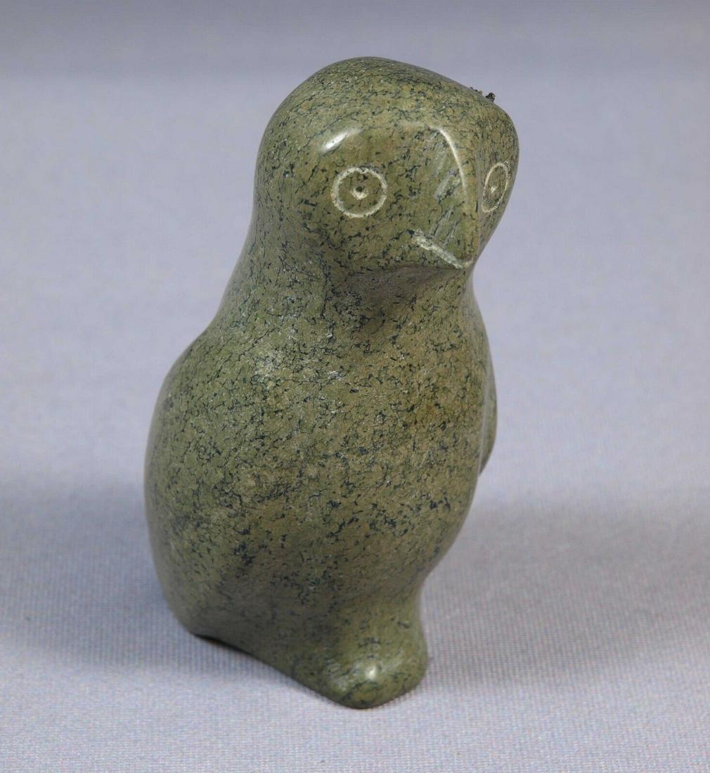 Vintage Inuit Eskimo Native American Soapstone Carving Bird OWL Signed RARE 1975 (1 of 8)