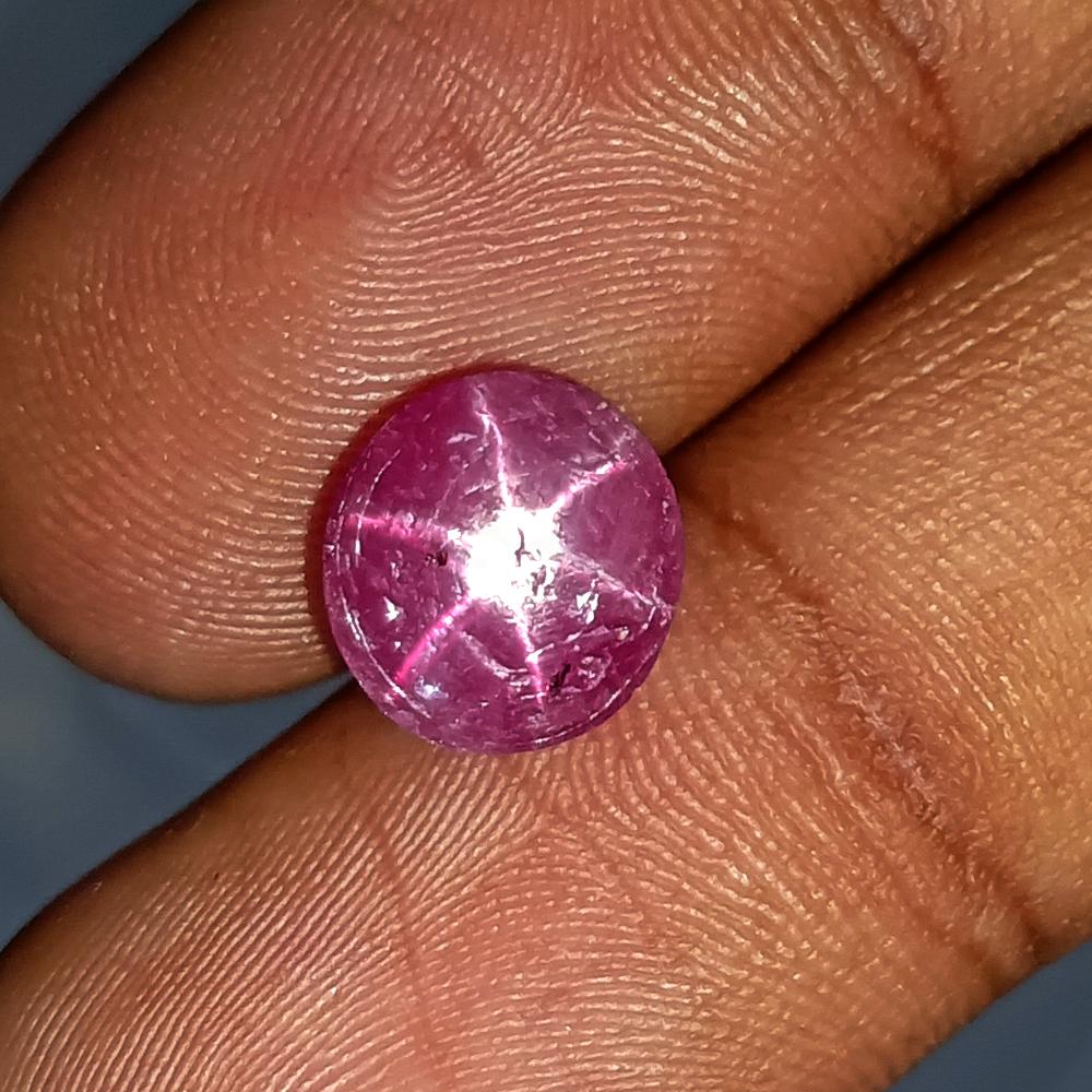 3.50 Ctw Natural Six Line Red Star Ruby Oval Cab (1 of 2)