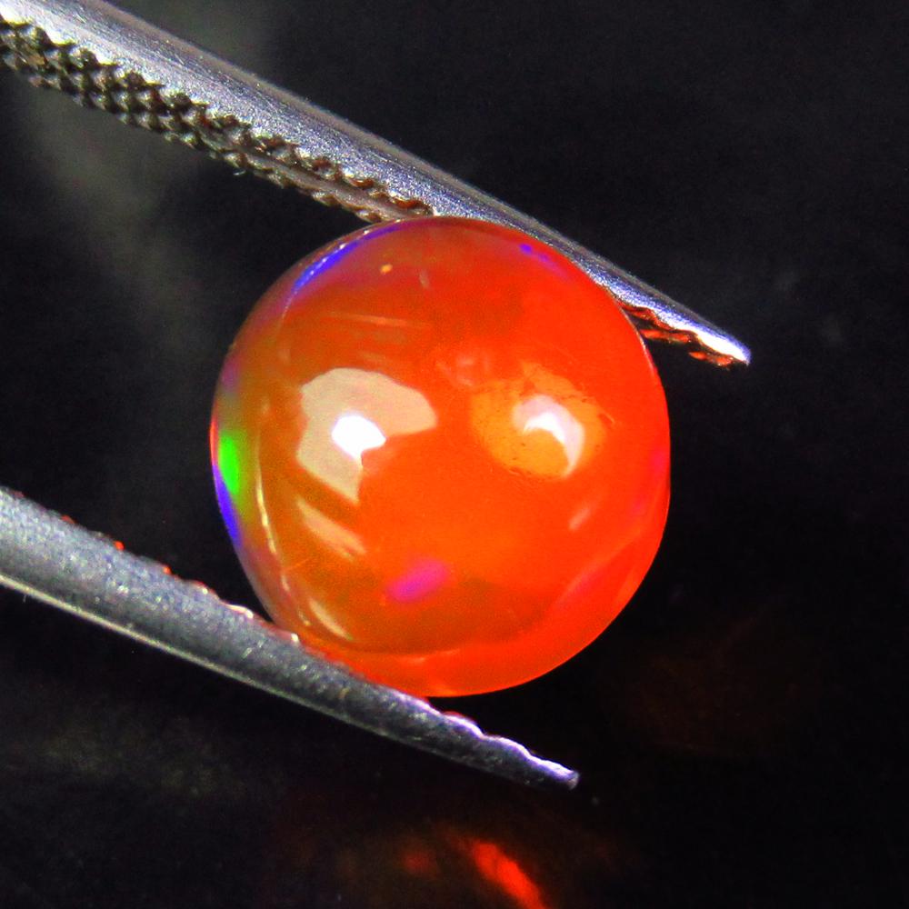 1.80 Ct Natural Ethiopian Orange Fire Opal Round Cab (1 of 2)