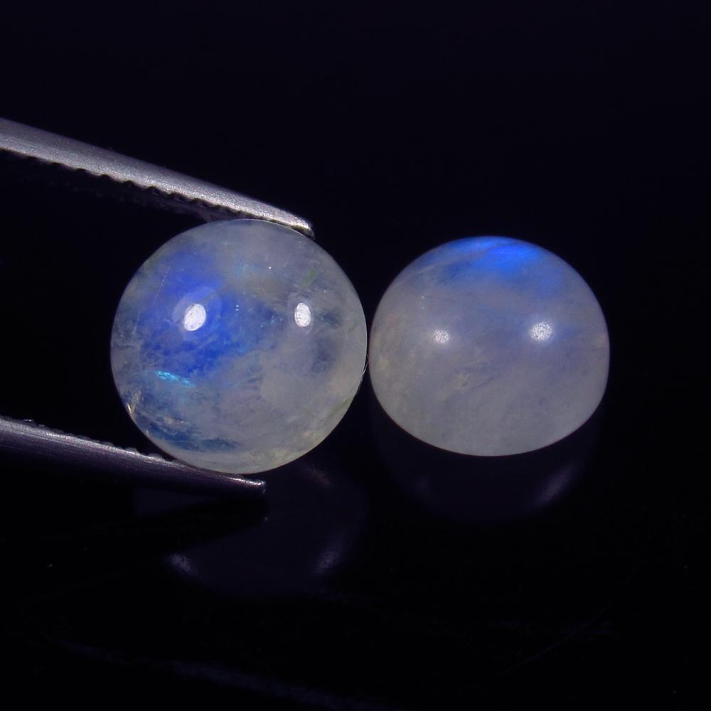Natural Blue Moonstone Pair - 6.84 Ct (1 of 3)