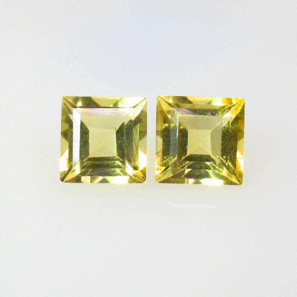3.43 Ctw Natural Citrine Square Pair (1 of 2)