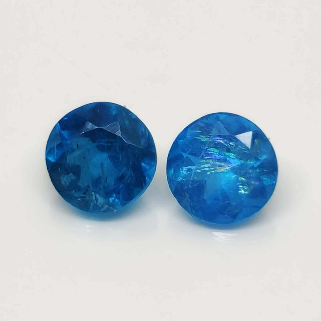 0.80 ct Rare Natural Neon Blue Apatite Pair (1 of 2)