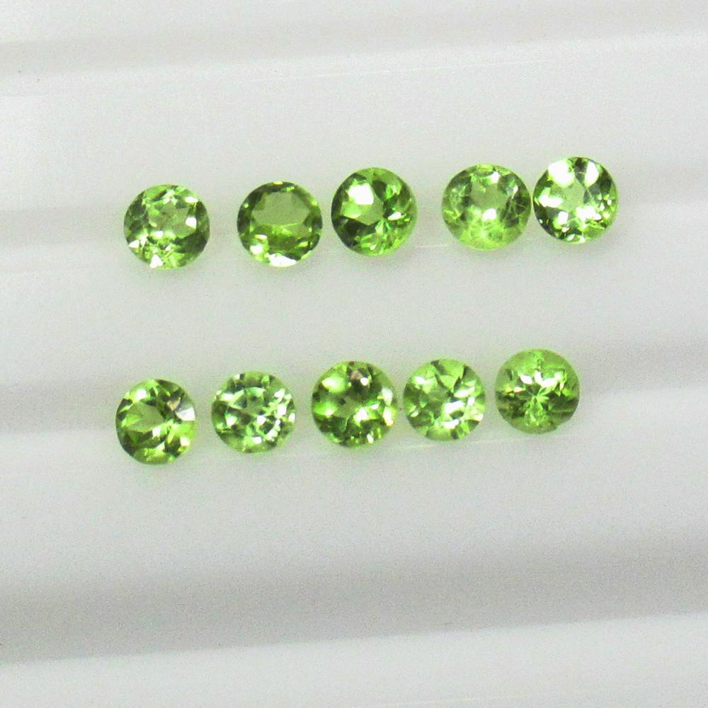 1.37 Ctw Natural Pakistan Peridot Round Set: No Reserve! Title: 1.37 Ctw Natural Pakistan Peridot Round Set Stone Clarity: VVS Gemstones: Natural Peridot Carat Weights: 1.37 Size/Dimensions: 3.00 - 3.20 mm / 10 Pc's Additional Information: Top C
