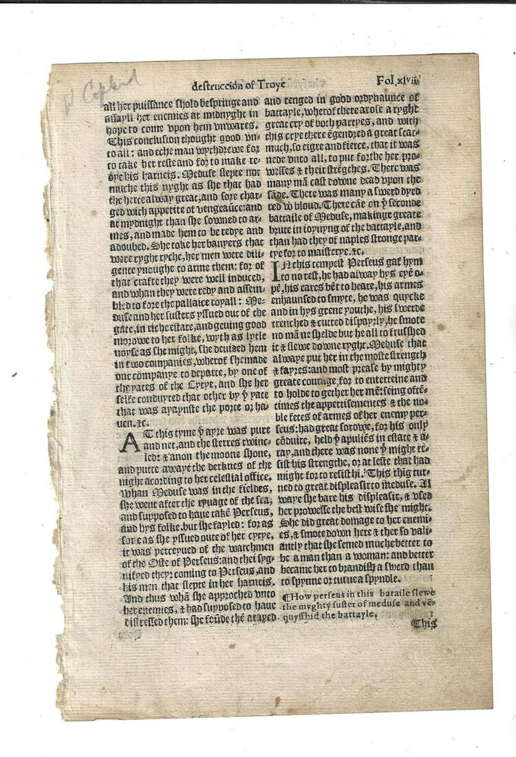 16th C English Leaf Destruction of Troy (1 of 2)