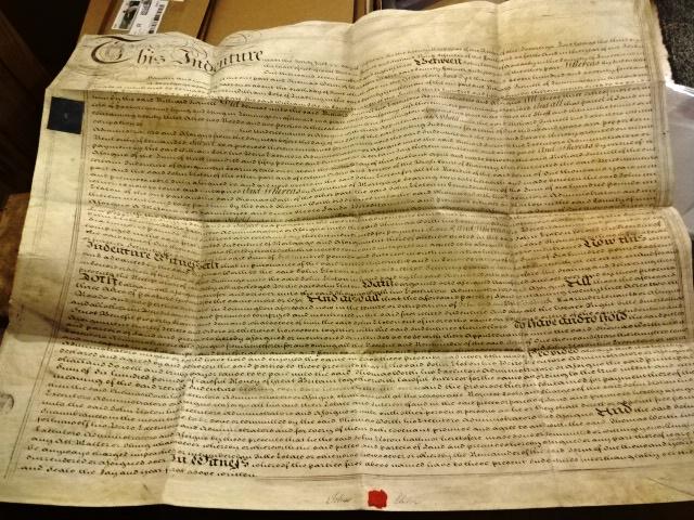 1783 Large Vellum Indenture Red Wax Seal (1 of 3)
