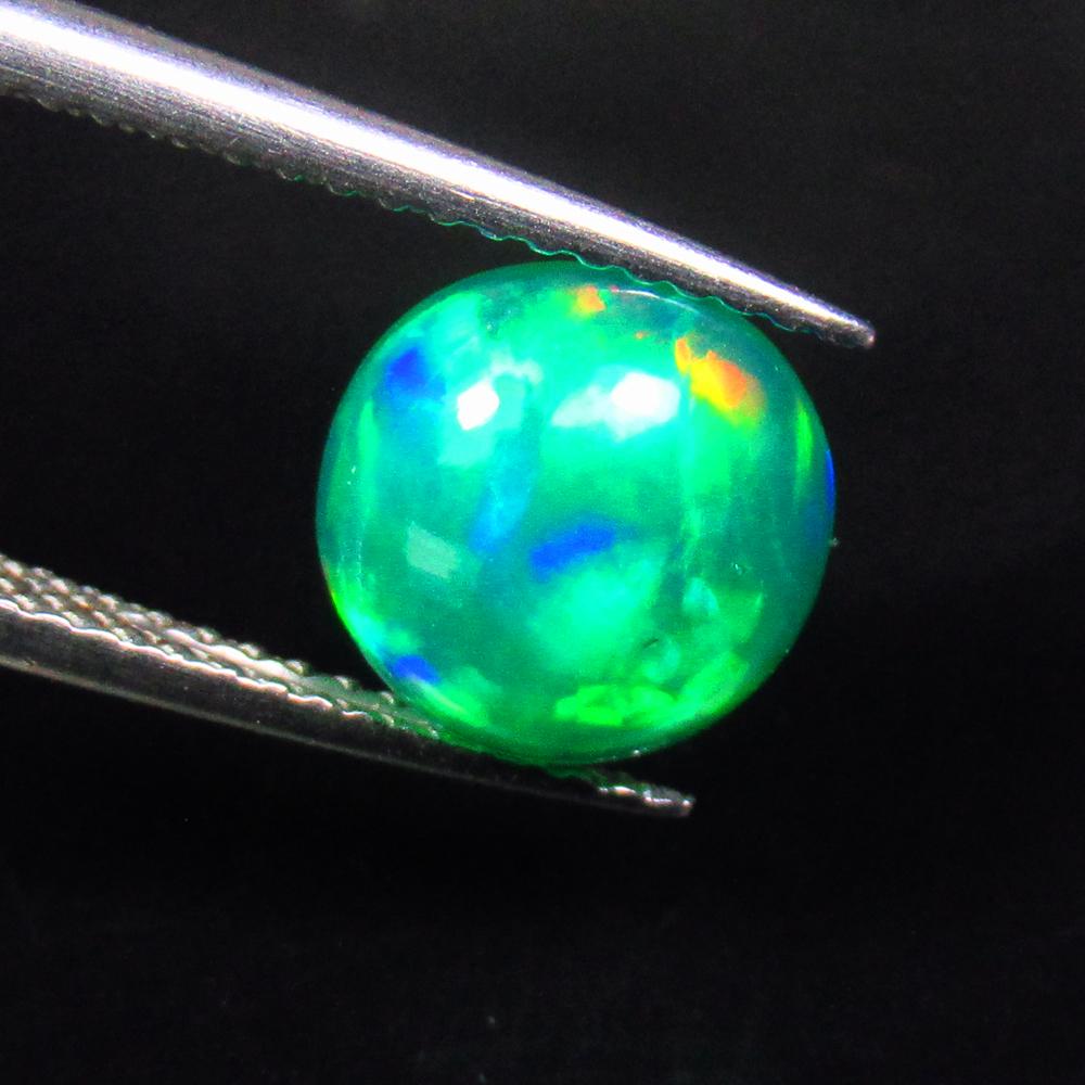 1.72 Ctw Natural Green Fire Opal Round Cab (1 of 2)