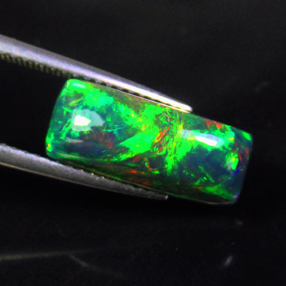 3.10 Ctw Natural Black Fire Opal Cushion Cabochon (1 of 3)