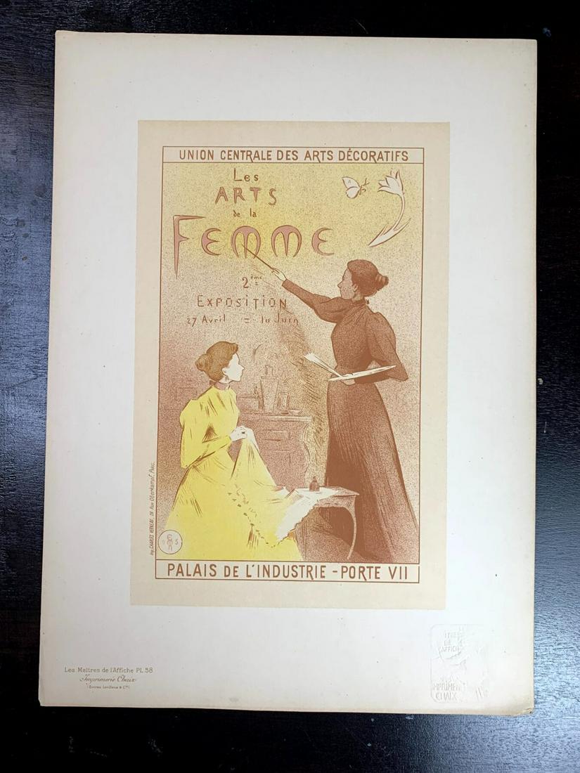 Les Arts De La Femme - Art By Etienne Moreau-nelaton (1895) 11.75" X 15.75" French Chromolithograph (1 of 3)