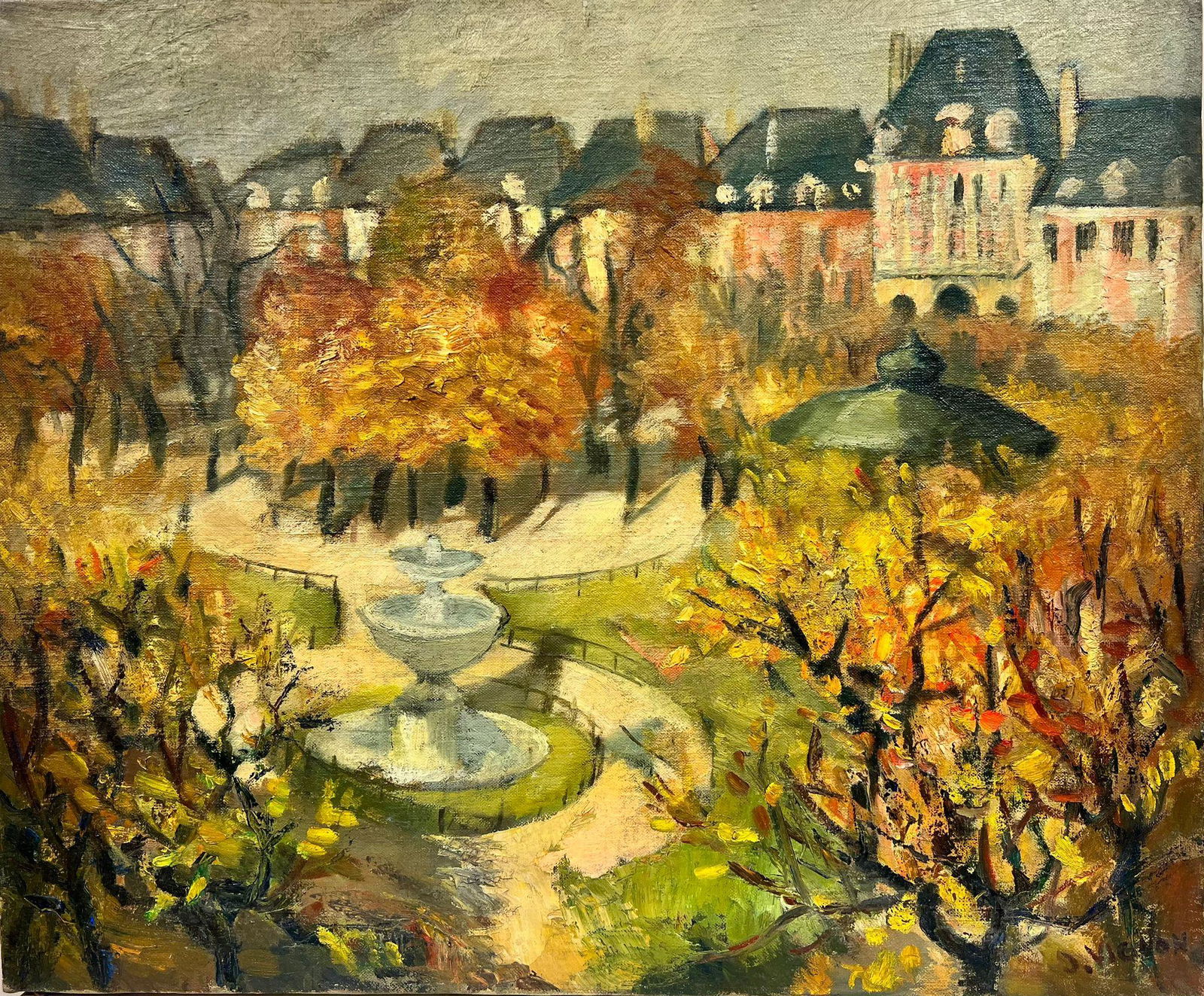 Autumn At Le Maris Park Paris Landscape French Post Impressionist Signed  Oil (#0022) on Mar 22, 2023 | Jasper52 in NY