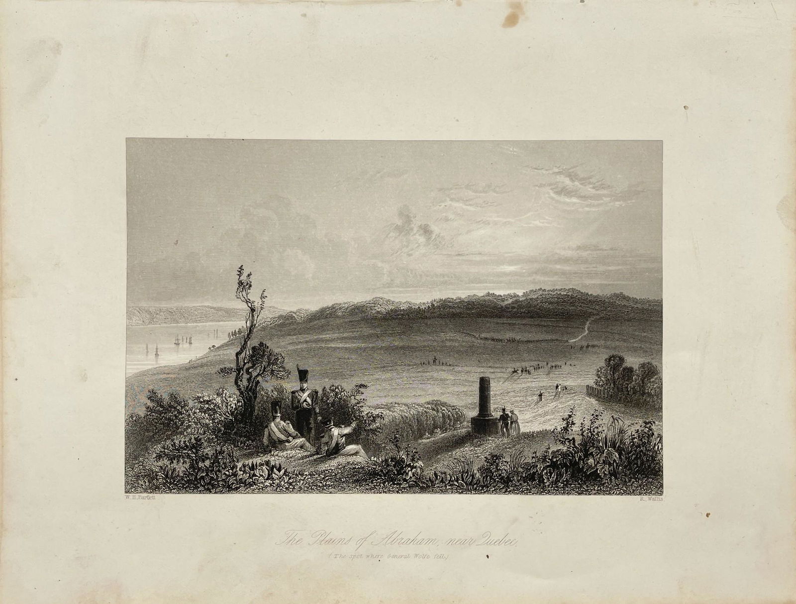 Antique Print - The Plains of Abraham, near Quebec - William Henry Bartlett (1 of 2)
