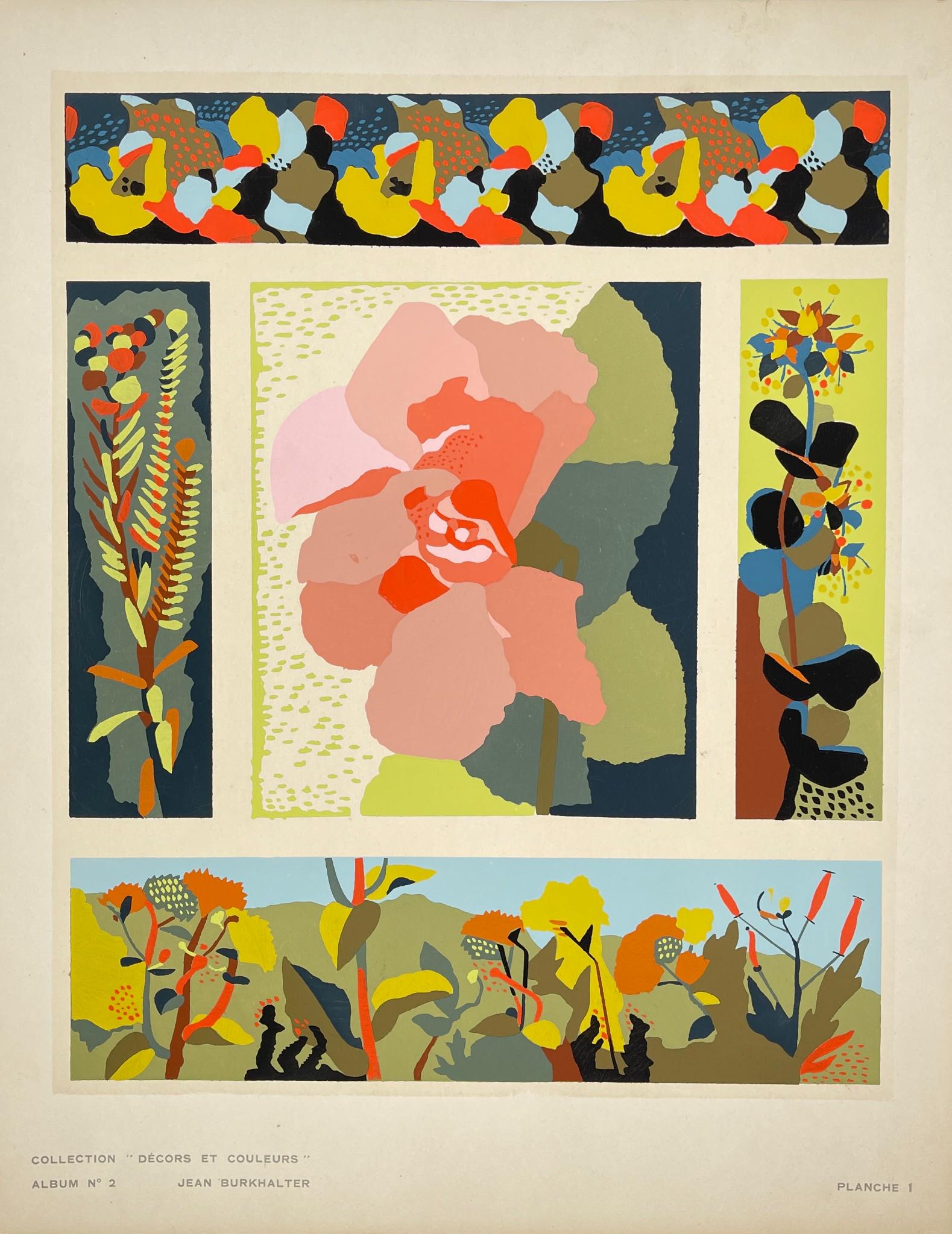 Antique Print - Jean Burkhalter - Decor and Colors Plate 1 - Art-Deco Stencil (1 of 2)