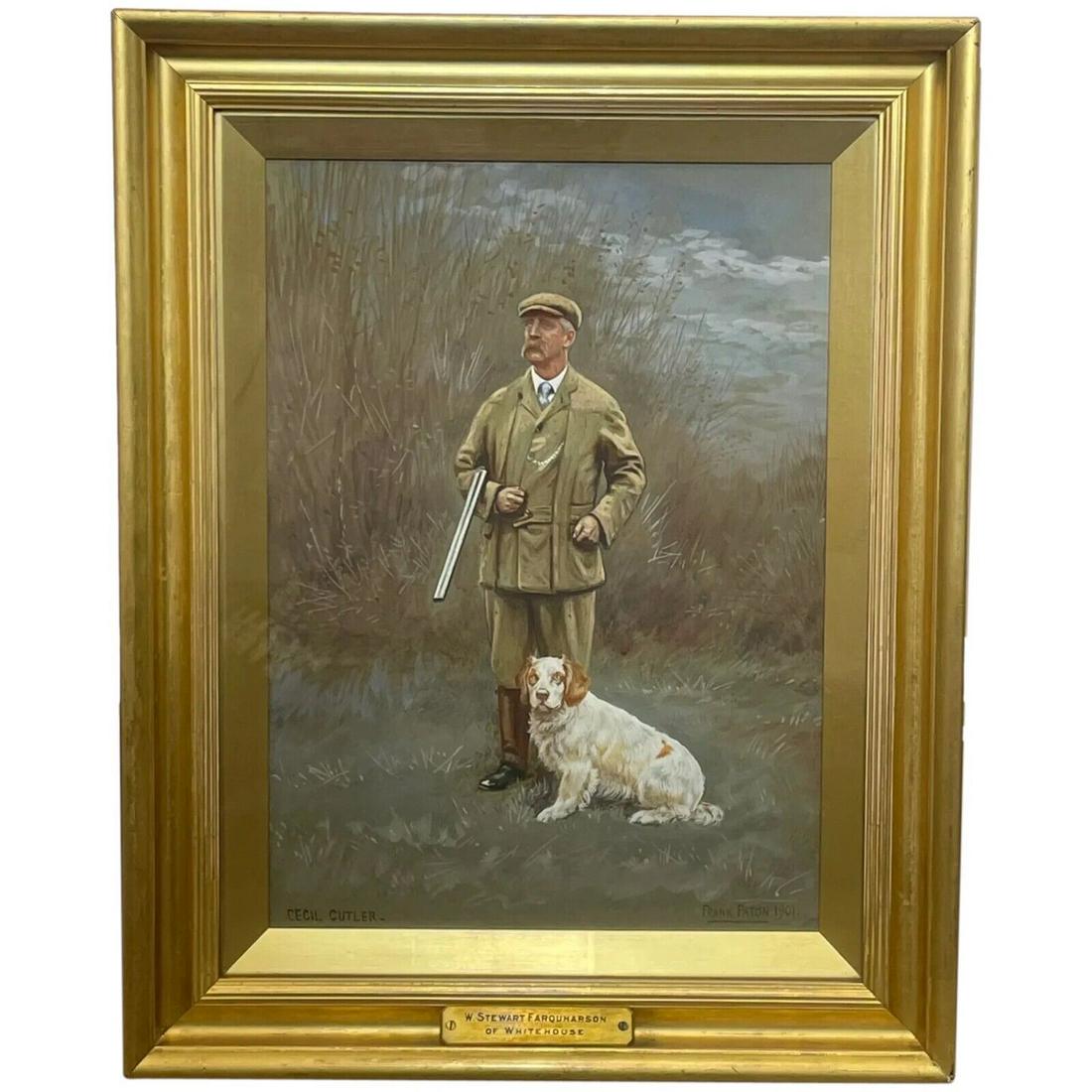 Scottish Sporting Watercolour Portrait W Stewart Farquharson With Hunting Dog (1 of 12)
