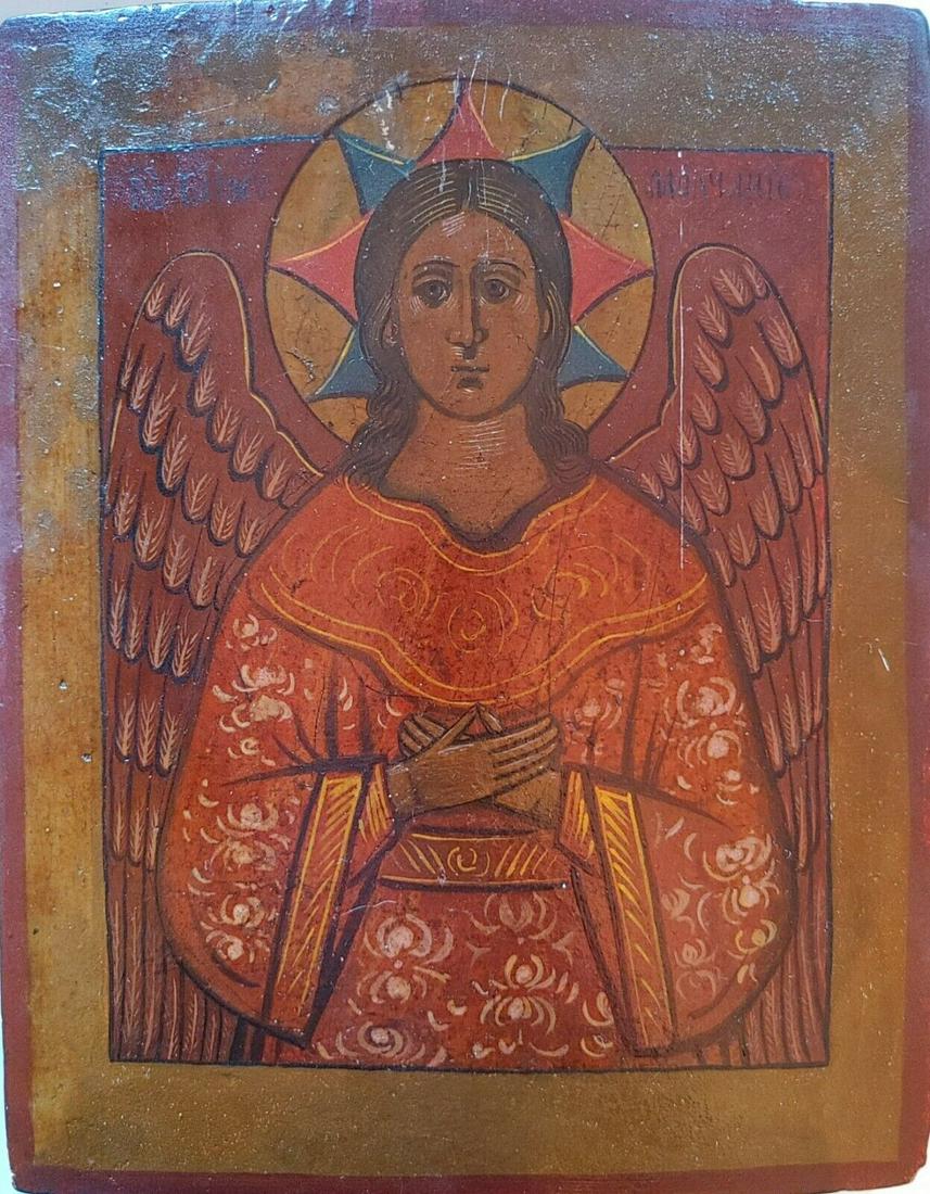 ANTIQUE HAND PAINTED RUSSIAN ICON OF CHRIST BLESSED IN SILENCE (1 of 3)