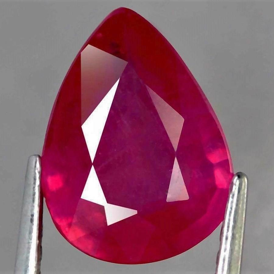 2,07 cts Natural Pink Red Ruby Only Heated Pear Shape (1 of 2)