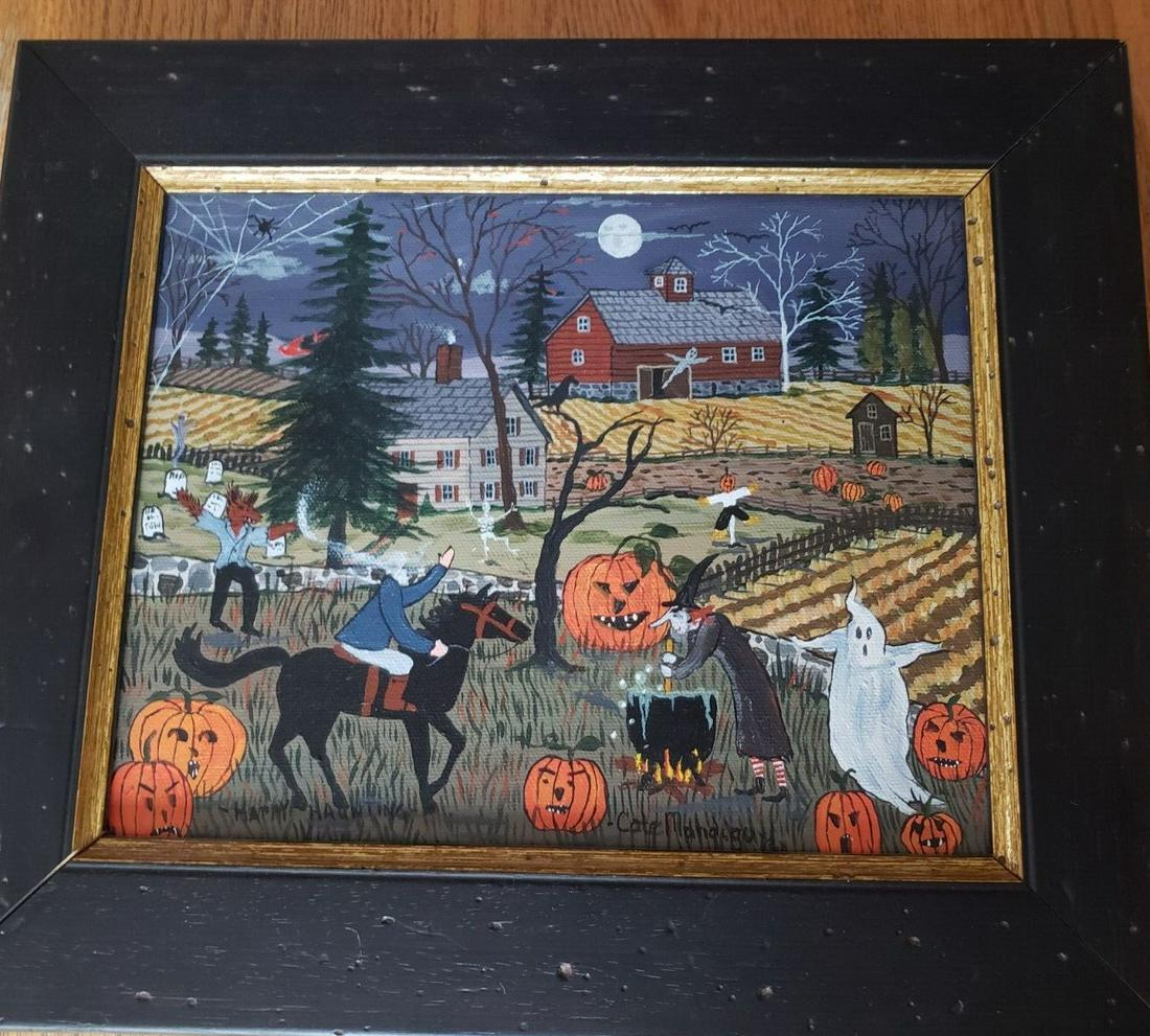Cate Mandigo Oil painting Happy Haunting headless horseman pumpkins Halloween (1 of 7)