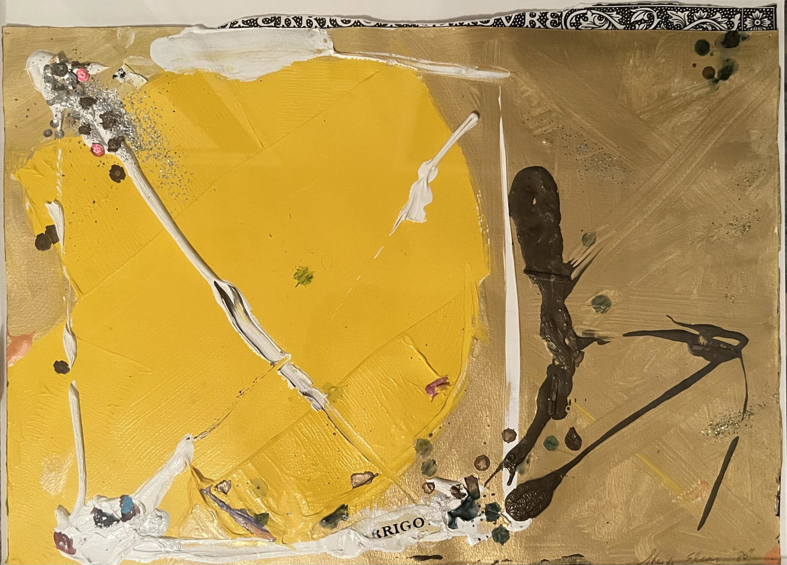 Sheila Elias -Painting /Collage 1980: Sheila Elias - Painting and Collage 1980 Signed / Titled and Dated 1980 lower left. Signed also verso. Bio included on verso. Stunning painting w impasto. Plexi Frame 16 x 20 1/2 x 1 1/2" box She has