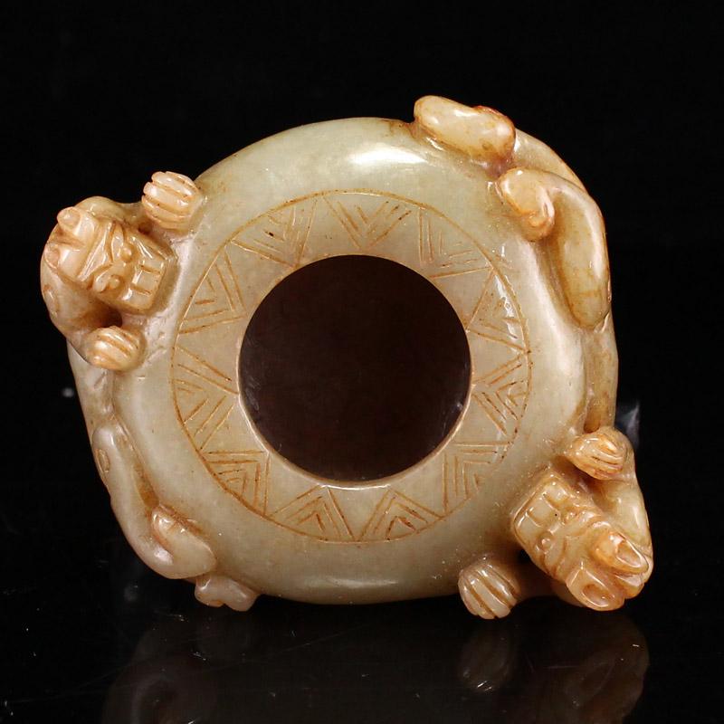 Chinese Hetian Jade Chi Dragon Brush Washer (1 of 9)