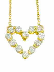 18k Designer open heart diamond necklace (1 of 10)