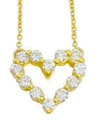 18k Designer open heart diamond necklace (1 of 10)