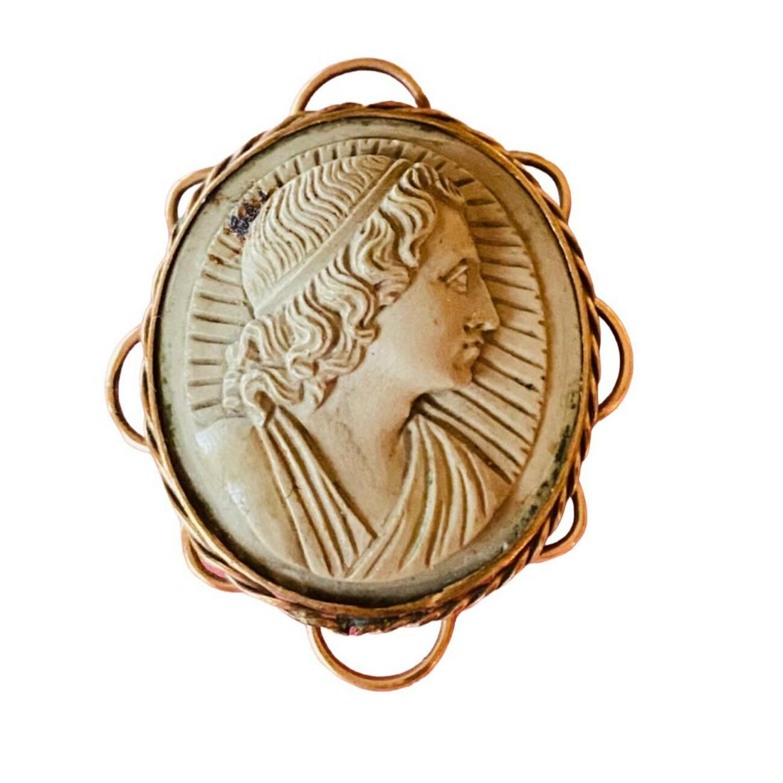 14k Antique Lava Cameo (1 of 10)