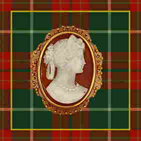18K Antique Art Deco Cameo from Italy (1 of 5)