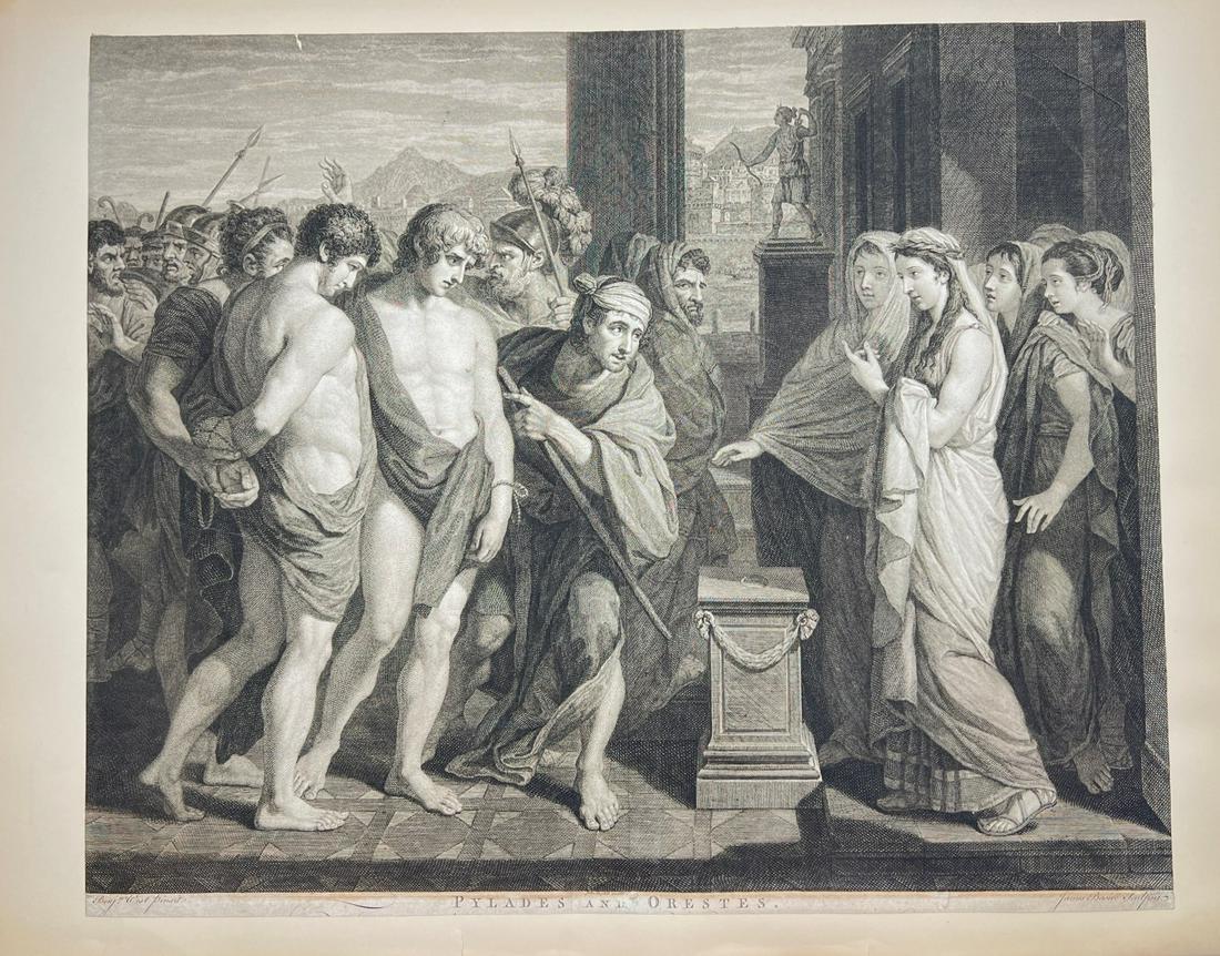 Antique Print - Pylades and Orestes - After Benjamin West - James Basire - 1771 (1 of 2)