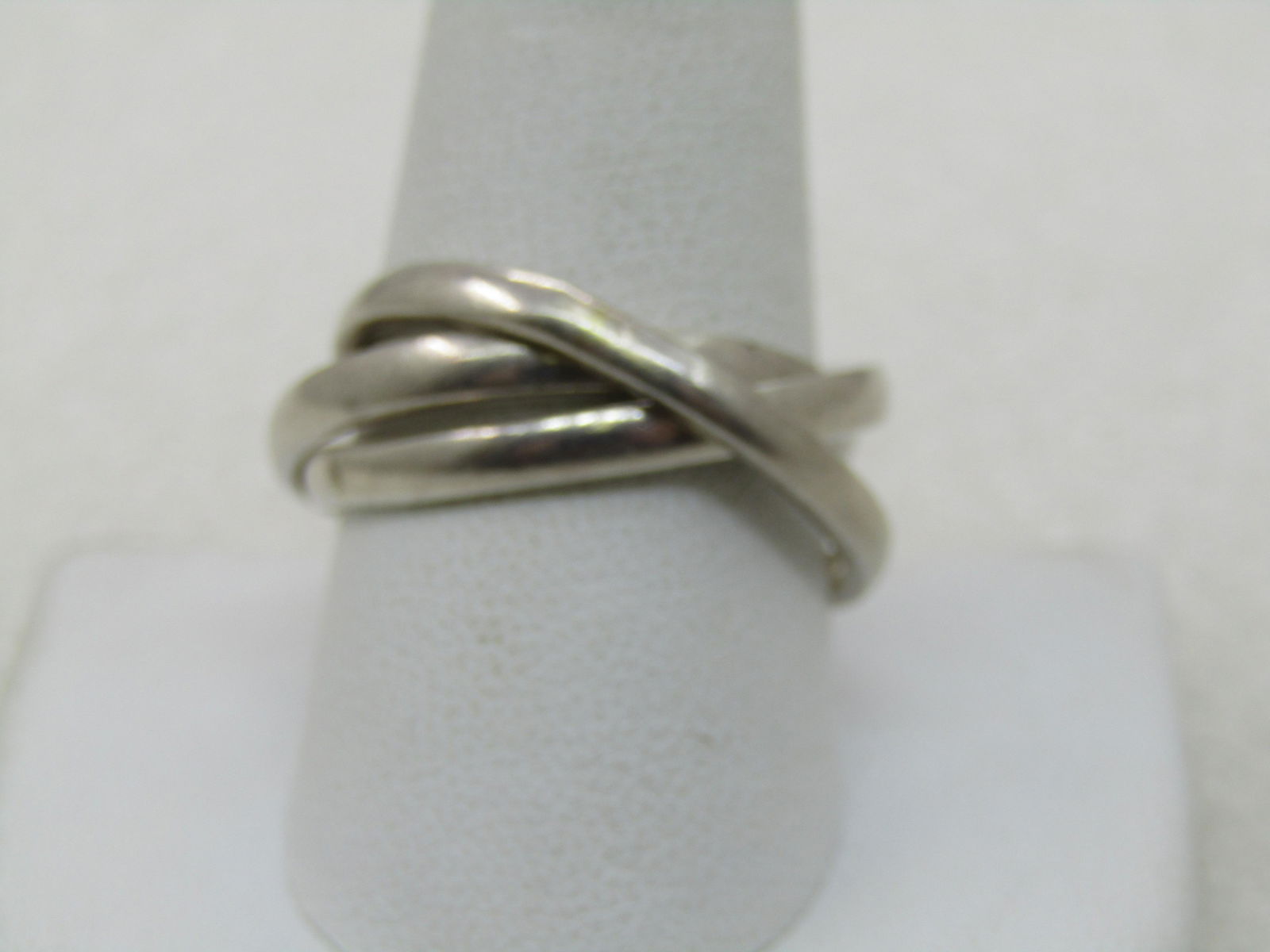 Vintage Sterling Mexican Trinity Triple Band Ring, Sz. 11, Unisex (1 of 7)