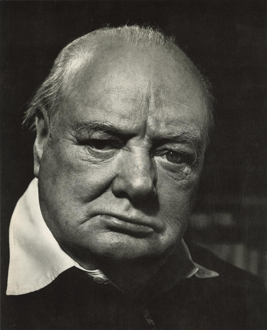 PHILIPPE HALSMAN - Winston Churchill: Artist: Philippe Halsman Title: Winston Churchill Medium: Photogravure, 1960, Germany Dimensions: 9.55x11.8" Description: Heat Wax Mounted on 12x16" Conservation Board Artist Bio: Philippe Halsman was