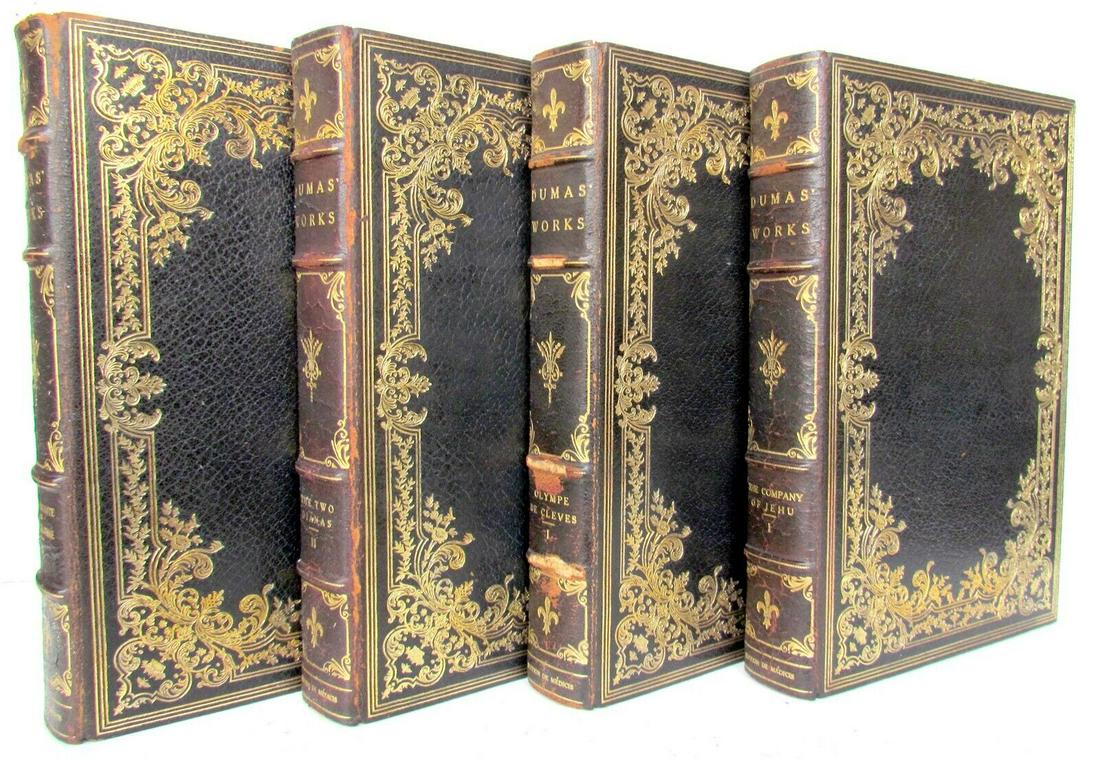 1900 FINE SIGNED GILT BINDING 4 v. ALEXANDE DUMAS LTD EDITION antique PROVENANCE (1 of 12)