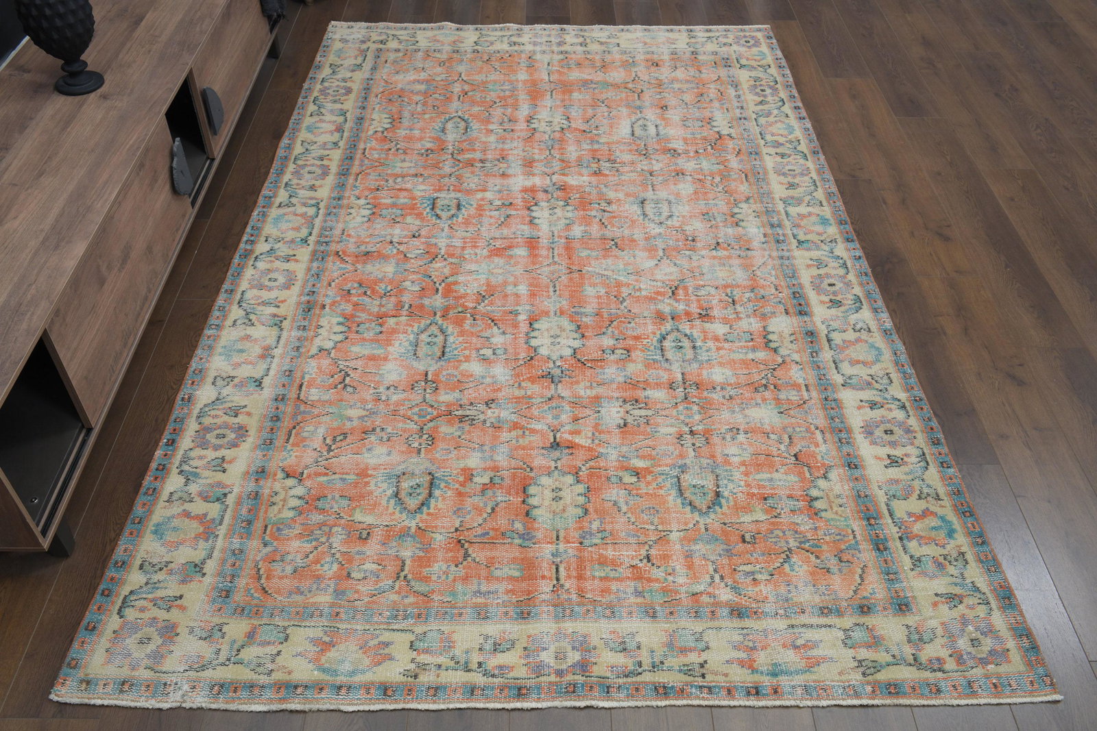 6'2x9'5 Ft Minimalist Red Rug (1 of 10)