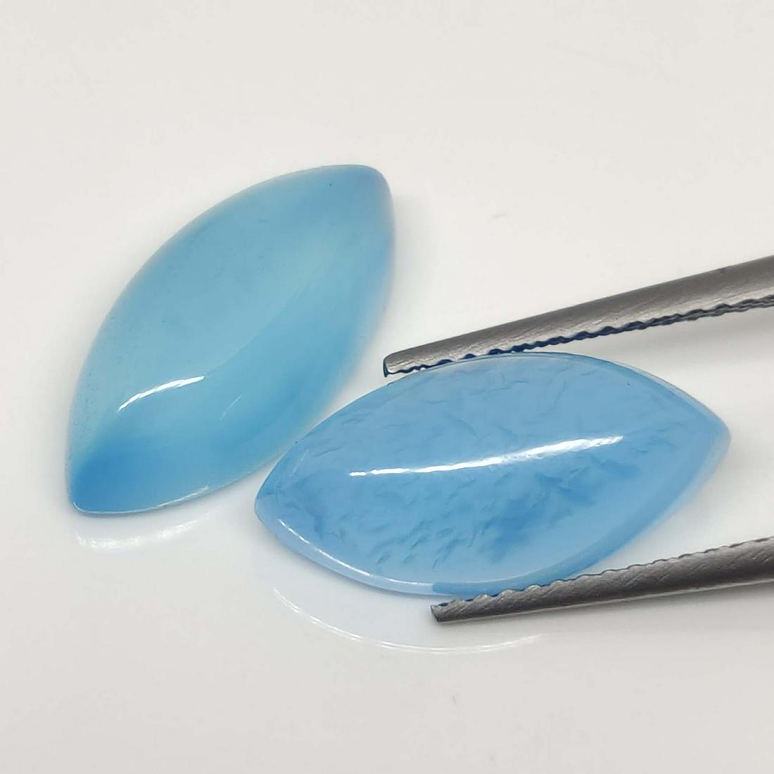 7.45 ct Natural Blue Chalcedony Pair (1 of 1)