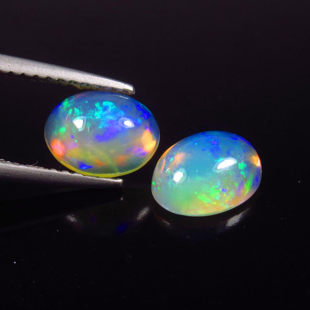 Natural Multicolor Opal Pair- 2.00 Ct (1 of 2)