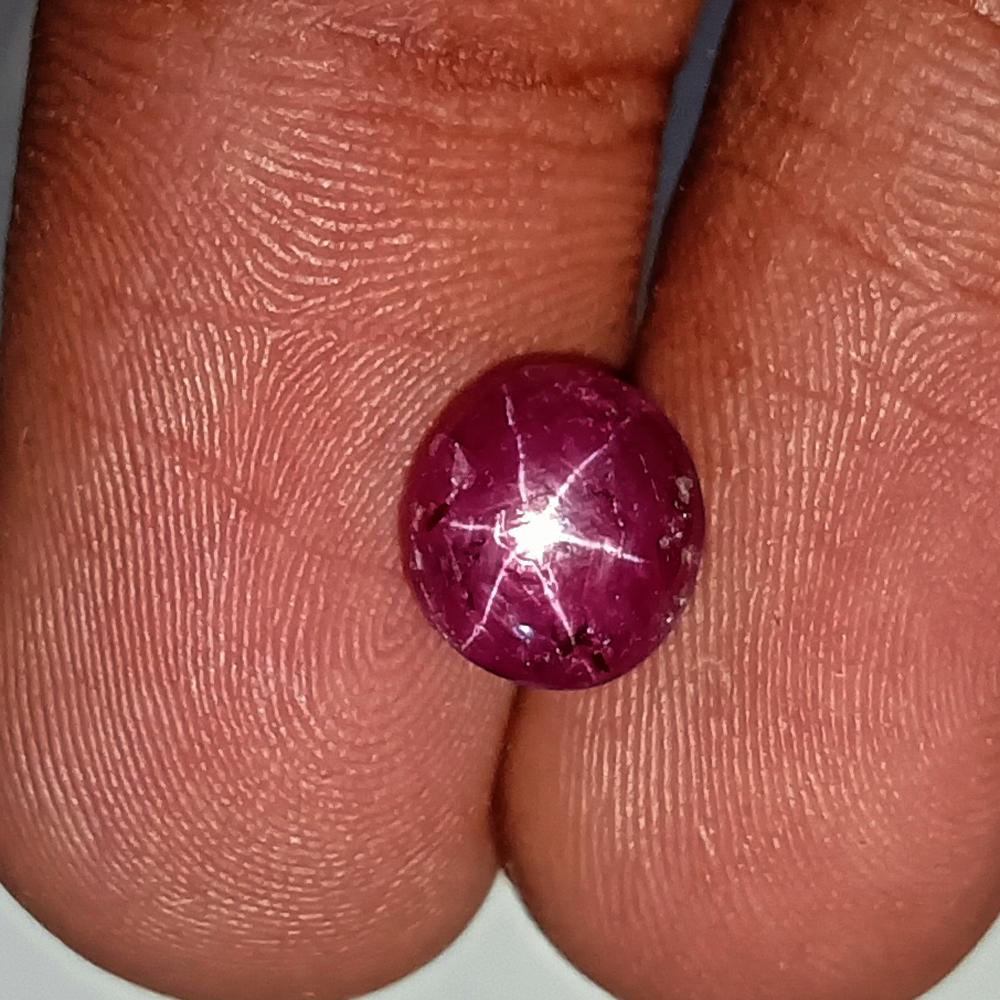 3.03 Ctw Natural Six Line Red Star Ruby Oval Cab (1 of 3)