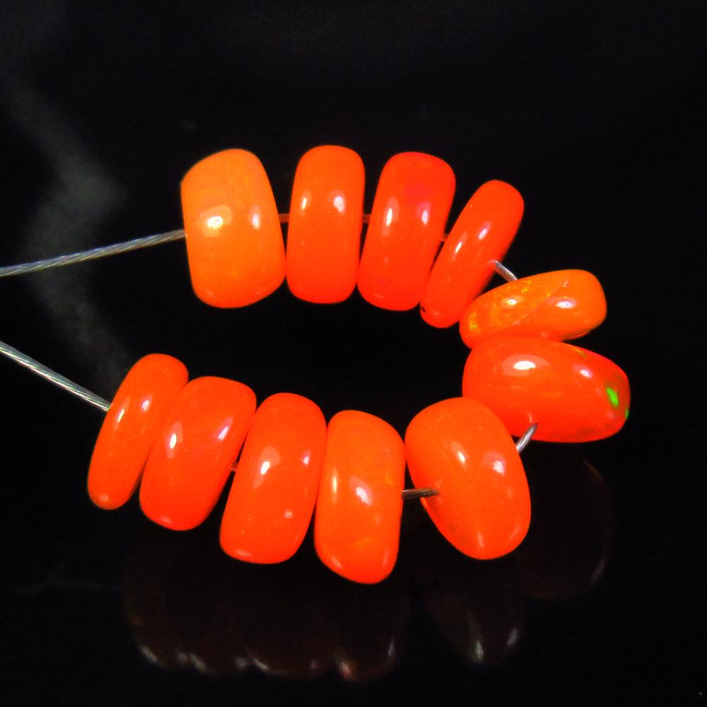 4.28 Ctw Natural 12 Drilled Orange Fire Opal Round Beads (1 of 2)