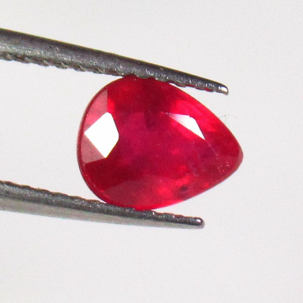 1.45 Ctw Natural Mozambique Red Ruby Pear Cut (1 of 2)