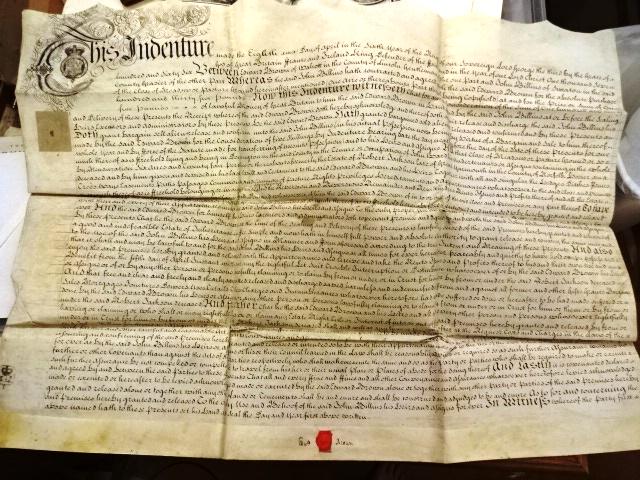 1766 English Vellum Indenture Red Wax Seal (1 of 3)