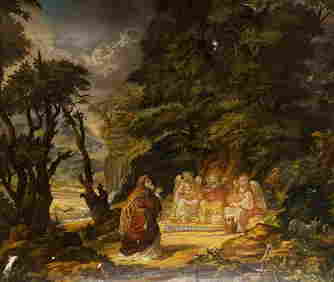 Oil painting The appearance of the angels to Abraham Alexander Arkadievich Litvinov (1 of 10)