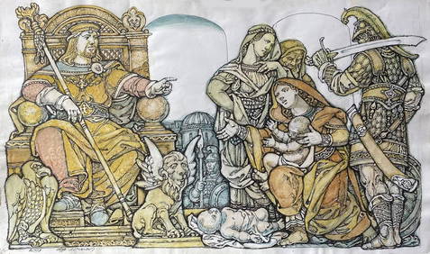 Watercolor, mascara, painting King Solomon Litvinov Oleg Arkad'yevich (1 of 10)