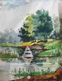 Watercolor painting Walk in the woods Alexander Arkadievich Litvinov (1 of 11)