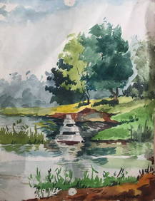 Watercolor painting Walk in the woods Alexander Arkadievich Litvinov (1 of 11)