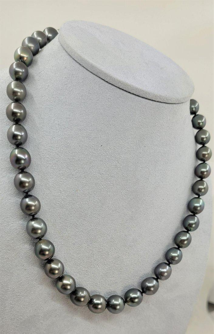 Certified Peacock Tahitian Pearls - 8.1x10.5mm Tahitian Pearls - Necklace: Title: Certified Peacock Tahitian Pearls - 8.1x10.5mm Tahitian Pearls - Necklace Description: This necklace is in the category of the Tahitian Pearls according to the tested results and the P.S.L crit
