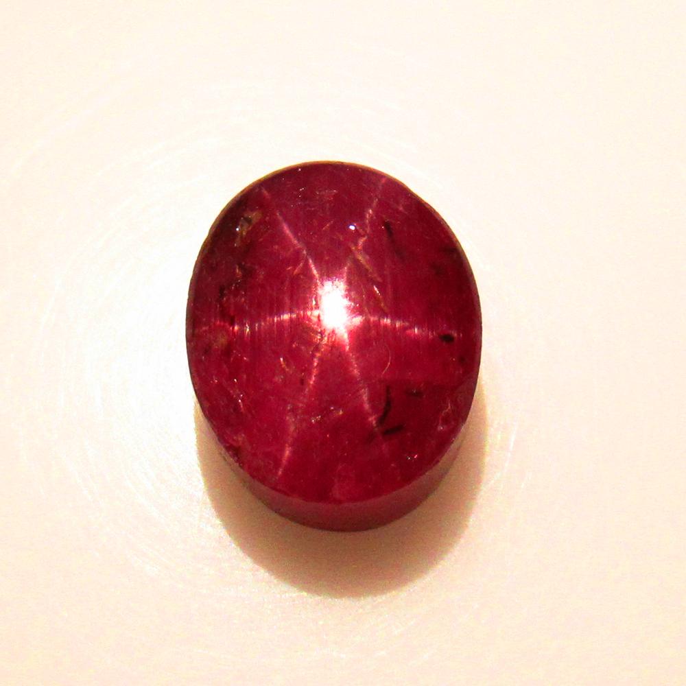 10.10 Ctw Natural Six Line Red Star Ruby Oval Cab (1 of 2)
